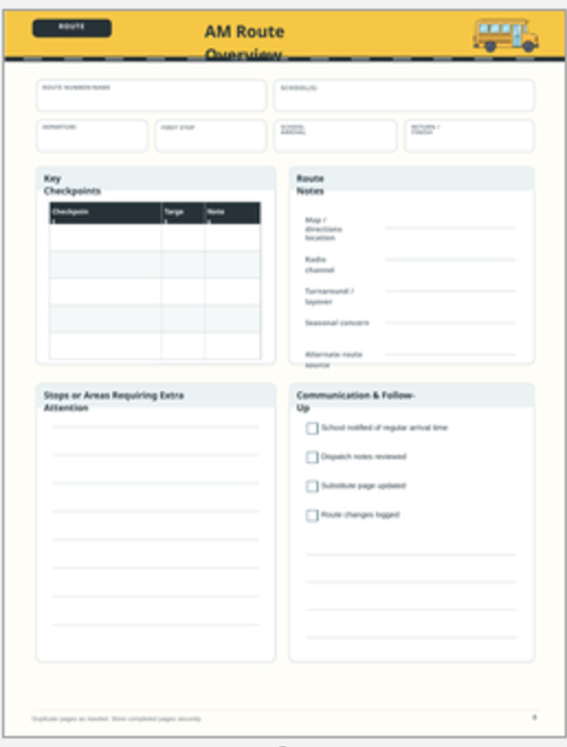 School Bus Route Planning Pack page preview